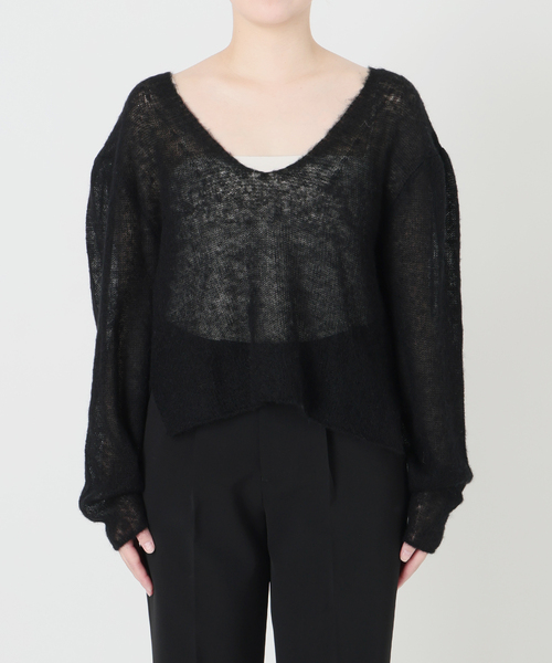 enrica(エンリカ)の「ENRICA エンリカ Airy Sheer Alpaka Vプルオーバー KNIT280(ニット/セーター・レディース・ブラック/パープル/アイボリー・FREE)」の10枚目の写真