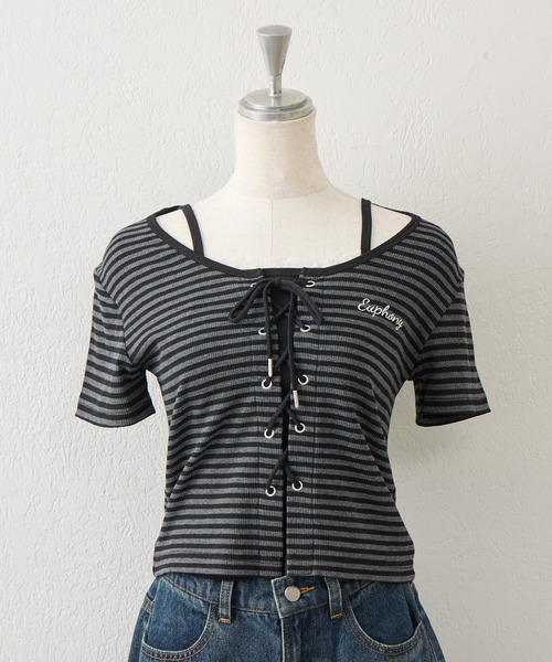 continuer de NICE CLAUP（コンティニューデナイスクラップ）の「レースＵＰドッキングプルオーバー（Tシャツ/カットソー・レディース・ブラウン/その他12/イエロー/サックスブルー・FREE）」の16枚目の写真