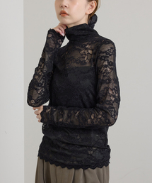 U by SPICK&SPAN | ストレッチ起毛レースタートルプルオーバー(Tシャツ/カットソー)