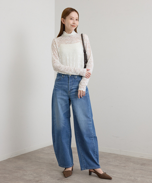 U by SPICK&SPAN(ユーバイスピックアンドスパン)の「ストレッチ起毛レースタートルプルオーバー(Tシャツ/カットソー・レディース・ホワイト/ブラック・FREE)」の17枚目の写真
