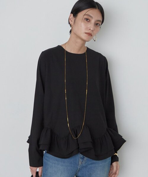 LOUNGEDRESS(ラウンジドレス)の「ペプラムブラウス 秋服(シャツ/ブラウス・レディース・ブラック/オフホワイト/チャコールグレー・FREE)」の13枚目の写真