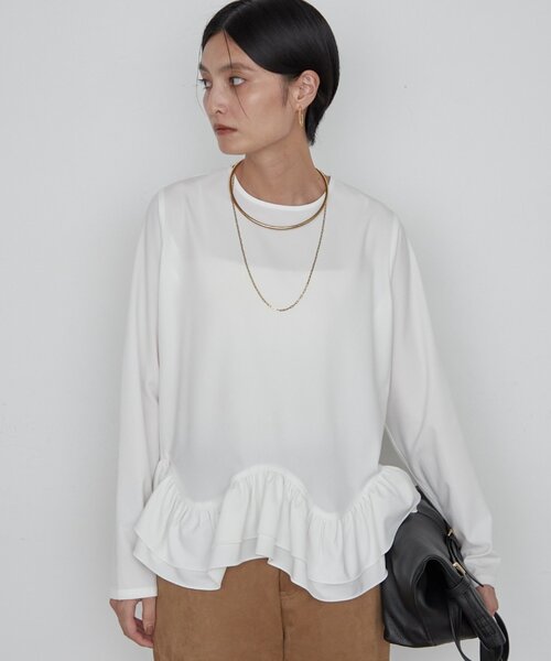 LOUNGEDRESS(ラウンジドレス)の「ペプラムブラウス 秋服(シャツ/ブラウス・レディース・ブラック/オフホワイト/チャコールグレー・FREE)」の8枚目の写真