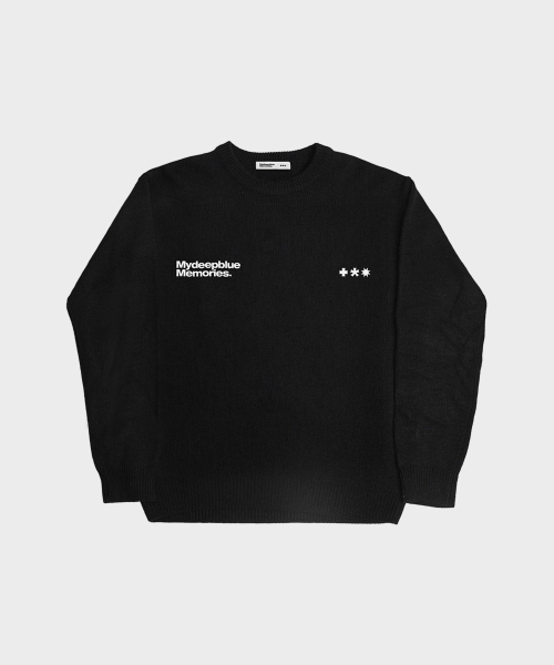 mydeepbluememories（マイディープブルーメモリーズ）の「(NT) MM SYMBOL LOGO KNIT (BLACK)（ニット/セーター・レディース・その他・FREE）」の3枚目の写真