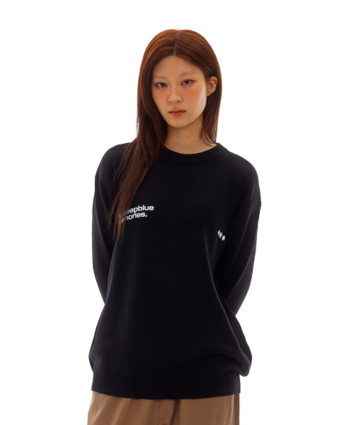 mydeepbluememories（マイディープブルーメモリーズ）の「(NT) MM SYMBOL LOGO KNIT (BLACK)（ニット/セーター・レディース・その他・FREE）」の4枚目の写真