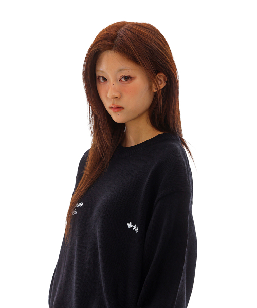 mydeepbluememories（マイディープブルーメモリーズ）の「(NT) MM SYMBOL LOGO KNIT (BLACK)（ニット/セーター・レディース・その他・FREE）」の5枚目の写真