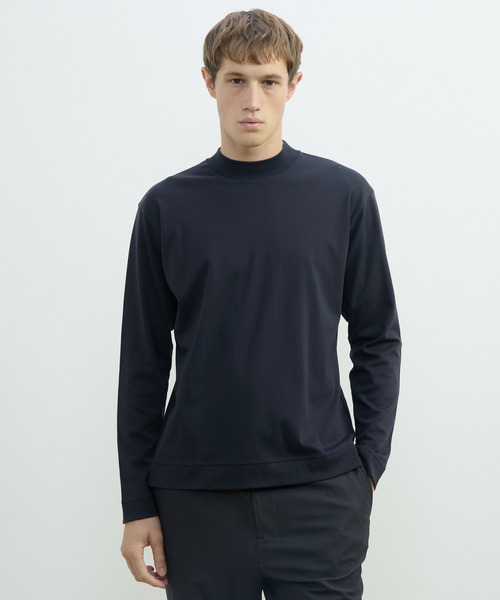 MEN'S MELROSE(メンズメルローズ)の「スビンプラチナムモックネックTシャツ(Tシャツ/カットソー・メンズ・ブラック/ホワイト/ネイビー・2/4/3)」の3枚目の写真