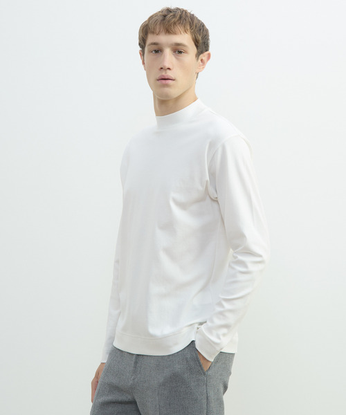 MEN'S MELROSE(メンズメルローズ)の「スビンプラチナムモックネックTシャツ(Tシャツ/カットソー・メンズ・ブラック/ホワイト/ネイビー・2/4/3)」の12枚目の写真