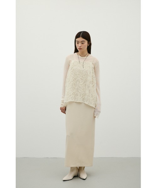 STYLEMIXER(スタイルミキサー)の「レースレイヤードキャミワンピース(ワンピース・レディース・ベージュ/ブラウン・SMALL/MEDIUM)」の3枚目の写真