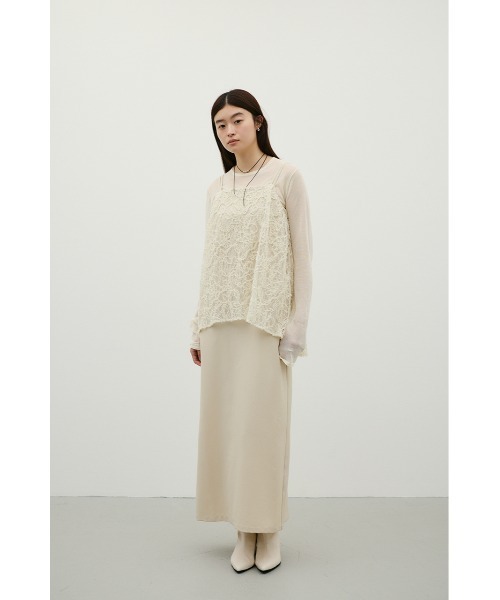STYLEMIXER(スタイルミキサー)の「レースレイヤードキャミワンピース(ワンピース・レディース・ベージュ/ブラウン・SMALL/MEDIUM)」の4枚目の写真