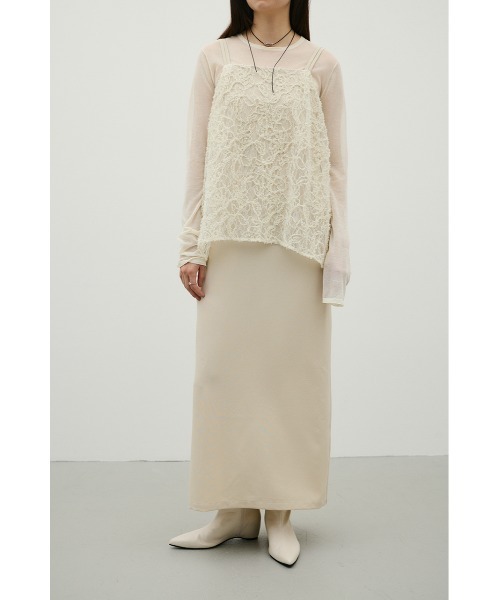STYLEMIXER(スタイルミキサー)の「レースレイヤードキャミワンピース(ワンピース・レディース・ベージュ/ブラウン・SMALL/MEDIUM)」の7枚目の写真