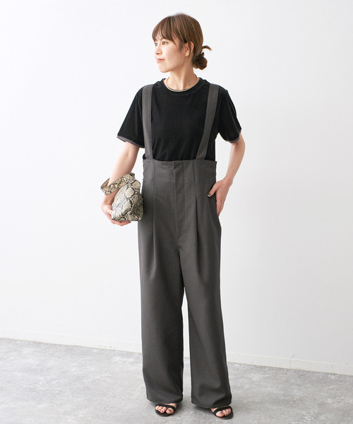 Spick & Span(スピックアンドスパン)の「プレーンクロスサスペンダーパンツ(その他パンツ・レディース・モカ/チャコールグレー・38/36)」の3枚目の写真