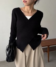 【WEB限定】クロスVネックニット