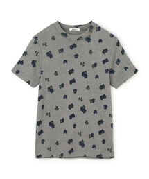 コットンモダールフライス フラワープリント Tシャツ