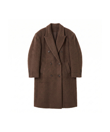 [Premium]Suri-alpaca basic long coat [Brown]
