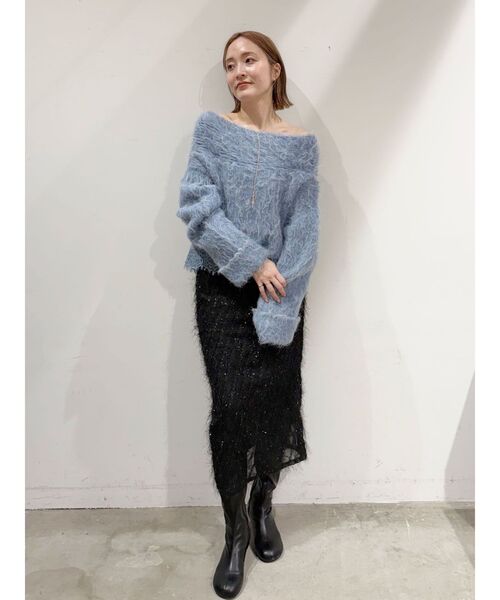LAGUNAMOON（ラグナムーン）の「カットジャガードIラインスカート（スカート・レディース・ブラック/ピンク・SMALL/MEDIUM）」の18枚目の写真