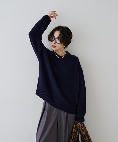 Rouge vif(ルージュヴィフ)の「クィーンズタウンウールクルーネックニットプルオーバー(ニット/セーター・レディース・レッド/グレー/ネイビー・フリー)」の13枚目の写真