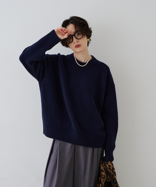 Rouge vif(ルージュヴィフ)の「クィーンズタウンウールクルーネックニットプルオーバー(ニット/セーター・レディース・レッド/グレー/ネイビー・フリー)」の14枚目の写真