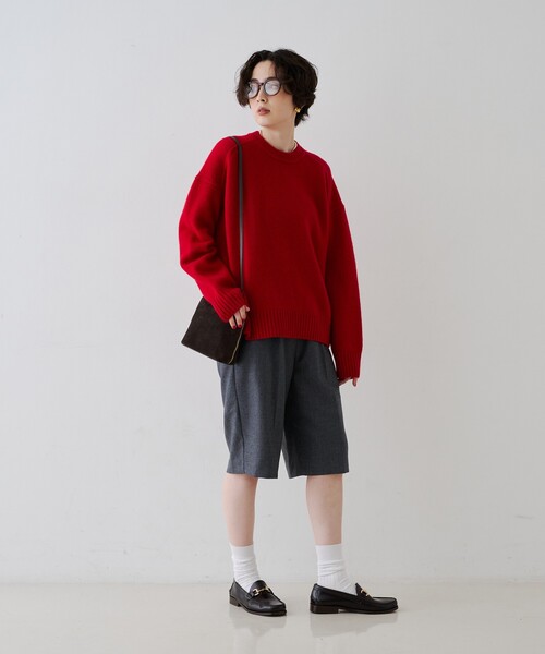 Rouge vif(ルージュヴィフ)の「クィーンズタウンウールクルーネックニットプルオーバー(ニット/セーター・レディース・レッド/グレー/ネイビー・フリー)」の5枚目の写真