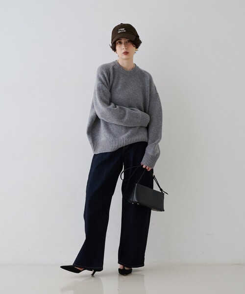 Rouge vif(ルージュヴィフ)の「クィーンズタウンウールクルーネックニットプルオーバー(ニット/セーター・レディース・レッド/グレー/ネイビー・フリー)」の8枚目の写真