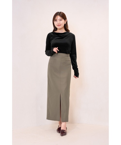 Her lip to(ハーリップトゥー)の「Velour Drape Neck Top(Tシャツ/カットソー・レディース・ベージュ/ブラック・S/M)」の14枚目の写真