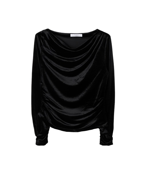 Her lip to(ハーリップトゥー)の「Velour Drape Neck Top(Tシャツ/カットソー・レディース・ベージュ/ブラック・S/M)」の17枚目の写真