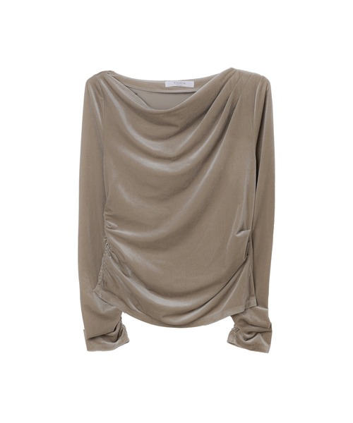 Her lip to(ハーリップトゥー)の「Velour Drape Neck Top(Tシャツ/カットソー・レディース・ベージュ/ブラック・S/M)」の18枚目の写真