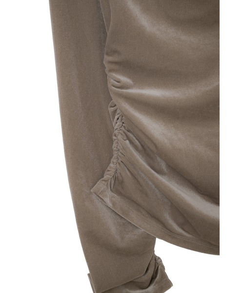 Her lip to(ハーリップトゥー)の「Velour Drape Neck Top(Tシャツ/カットソー・レディース・ベージュ/ブラック・S/M)」の19枚目の写真