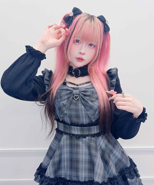 MA*RS(アメーバーマーズ)の「ハートチャームテープ×りぼんワンピース(ワンピース・レディース・ピンク/ネイビー/ブラック・FREE)」の8枚目の写真