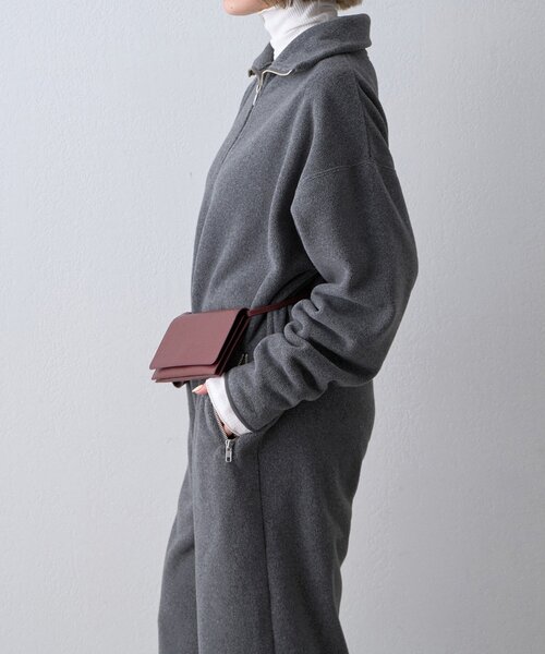 Whim Gazette(ウィムガゼット)の「<WEB限定>【THE PAUSE】フリースジップジャンプスーツ(つなぎ/オールインワン・レディース・チャコールグレー/アイボリー・FREE)」の6枚目の写真