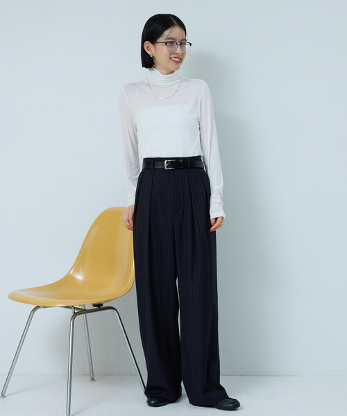 FREAK'S STORE(フリークスストア)の「シルク カシミア入り タートルネックロンT(ニット/セーター・レディース・モカ/ブルー/オフホワイト/ブラック・フリ-)」の9枚目の写真