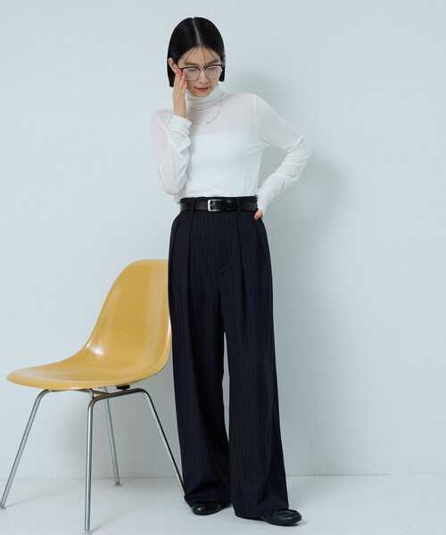 FREAK'S STORE(フリークスストア)の「シルク カシミア入り タートルネックロンT(ニット/セーター・レディース・モカ/ブルー/オフホワイト/ブラック・フリ-)」の10枚目の写真