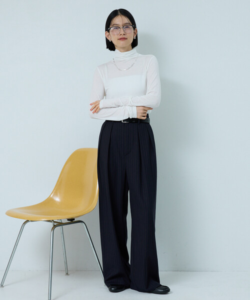 FREAK'S STORE(フリークスストア)の「シルク カシミア入り タートルネックロンT(ニット/セーター・レディース・モカ/ブルー/オフホワイト/ブラック・フリ-)」の13枚目の写真