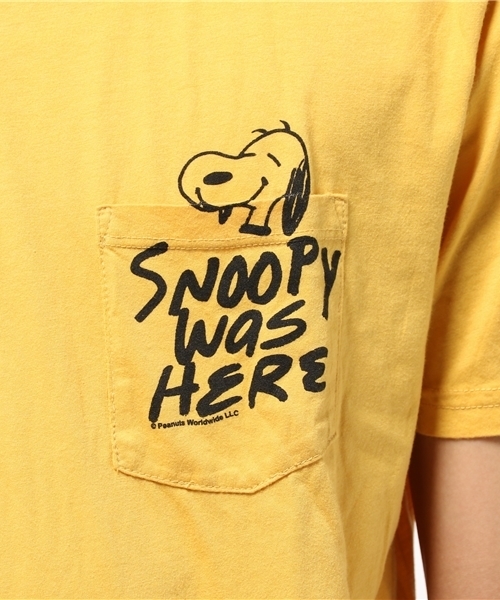 JUNK FOOD(ジャンクフード)の「SNOOPY WAS HERE/スヌーピーポケットTシャツ(Tシャツ/カットソー・メンズ・マスタード・X-SMALL/MEDIUM/SMALL/LARGE)」の7枚目の写真