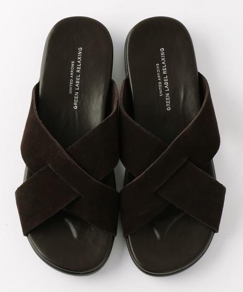 green label relaxing（グリーンレーベルリラクシング）の「BC スエード クロス サンダル◆（サンダル・メンズ・ダークブラウン/ブラック・43/42/41）」の3枚目の写真