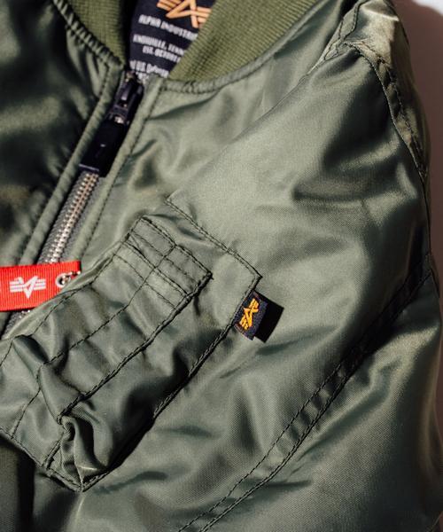 Alpha Industries（アルファインダストリーズ）の「ALPHA:KIDS MA-1◆（MA-1・キッズ・オリーブ/ブルー/グレー・100/120/150/130/140/110）」の7枚目の写真