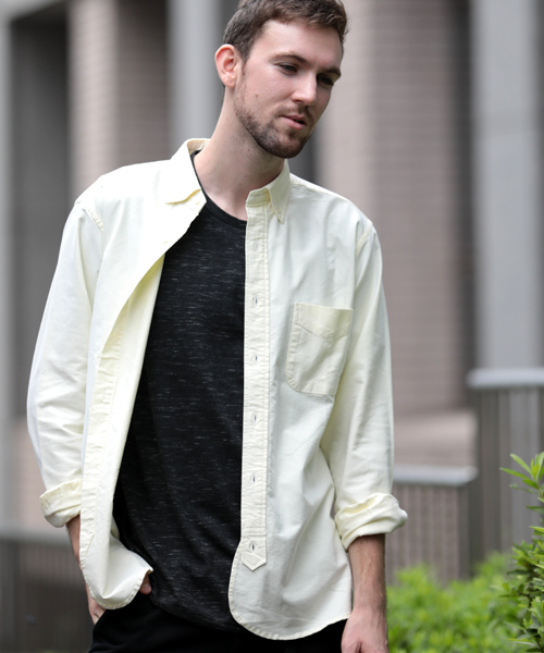 Denime(ドゥニーム)の「オックスフォードBDシャツ(シャツ/ブラウス・メンズ・ネイビー/イエロー/ホワイト/ブルー・LARGE/SMALL/X-LARGE/MEDIUM)」の1枚目の写真