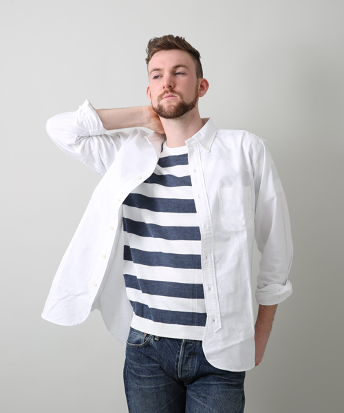 Denime(ドゥニーム)の「オックスフォードBDシャツ(シャツ/ブラウス・メンズ・ネイビー/イエロー/ホワイト/ブルー・LARGE/SMALL/X-LARGE/MEDIUM)」の20枚目の写真