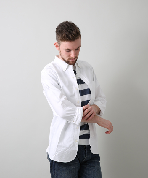 Denime(ドゥニーム)の「オックスフォードBDシャツ(シャツ/ブラウス・メンズ・ネイビー/イエロー/ホワイト/ブルー・LARGE/SMALL/X-LARGE/MEDIUM)」の21枚目の写真