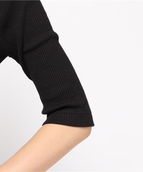 WEGO（ウィゴー）の「WEGO/ハーフZIPリブ5分袖ワンピース（ワンピース・レディース・カーキ/ワイン/ブラック・FREE）」の9枚目の写真