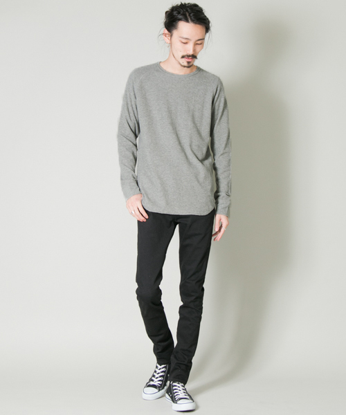 URBAN RESEARCH（アーバンリサーチ）の「UR C/NワッフルビックロングTシャツ（Tシャツ/カットソー・メンズ・ベージュ/ブラック系その他/グレー/ホワイト/ブルーグレー・SMALL/LARGE/MEDIUM）」の14枚目の写真
