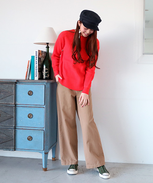 N.（N. Natural Beauty Basic）（エヌエヌナチュラルビューティーベーシック）の「◆ワッフルニット（ニット/セーター・レディース・ホワイト/レッド/グレー・MEDIUM）」の9枚目の写真