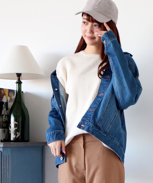 N.（N. Natural Beauty Basic）（エヌエヌナチュラルビューティーベーシック）の「◆ワッフルニット（ニット/セーター・レディース・ホワイト/レッド/グレー・MEDIUM）」の4枚目の写真