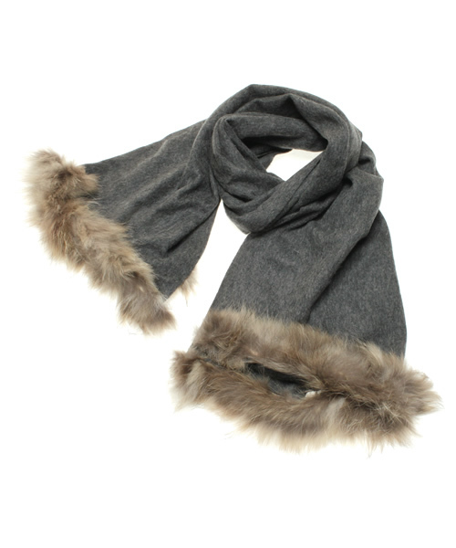 mystic（ミスティック）の「ラクーンファーストール（ストール/ショール・レディース・キャメル/グレー/チャコールグレー/ホワイト/ブラック・FREE）」の4枚目の写真