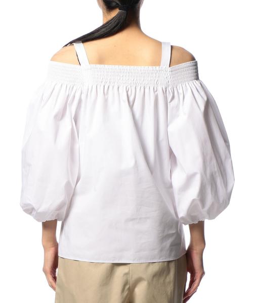 ASTRAET(アストラット)の「ASTRAET(アストラット)オフショルダー ブラウス(シャツ/ブラウス・レディース・ホワイト/ブラック・FREE)」の6枚目の写真