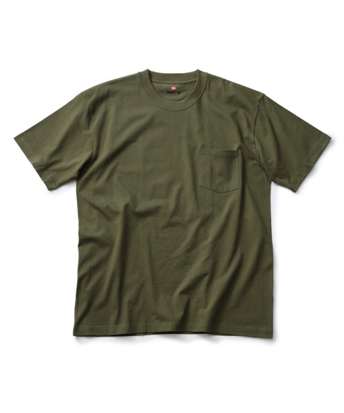 HANES（ヘインズ）の「【HANES】BEEFY-T ポケットＴシャツ H5190/ヘインズ/ビーフィー/Tシャツ　無地/ユニセックス  ヘビーウェイト（Tシャツ/カットソー・メンズ・ネイビー/ブラック/グレー/ホワイト/チャコールグレー/ライトピンク/レッド/ライトブルー/ベージュ/ダークパープル/ダークグリーン/イエロー/カーキ/グリーン/スミクロ/レッド系その他/ブルー/ライトベージュ・LARGE/SMALL/MEDIUM/X-LARGE/X-SMALL）」の9枚目の写真