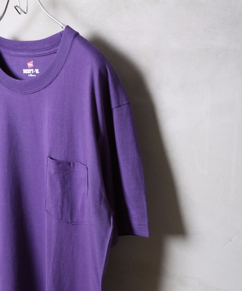 HANES（ヘインズ）の「【HANES】BEEFY-T ポケットＴシャツ H5190/ヘインズ/ビーフィー/Tシャツ　無地/ユニセックス  ヘビーウェイト（Tシャツ/カットソー・メンズ・ネイビー/ブラック/グレー/ホワイト/チャコールグレー/ライトピンク/レッド/ライトブルー/ベージュ/ダークパープル/ダークグリーン/イエロー/カーキ/グリーン/スミクロ/レッド系その他/ブルー/ライトベージュ・LARGE/SMALL/MEDIUM/X-LARGE/X-SMALL）」の19枚目の写真