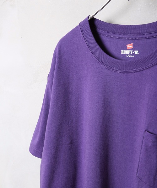 HANES（ヘインズ）の「【HANES】BEEFY-T ポケットＴシャツ H5190/ヘインズ/ビーフィー/Tシャツ　無地/ユニセックス  ヘビーウェイト（Tシャツ/カットソー・メンズ・ネイビー/ブラック/グレー/ホワイト/チャコールグレー/ライトピンク/レッド/ライトブルー/ベージュ/ダークパープル/ダークグリーン/イエロー/カーキ/グリーン/スミクロ/レッド系その他/ブルー/ライトベージュ・LARGE/SMALL/MEDIUM/X-LARGE/X-SMALL）」の20枚目の写真