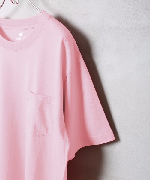 HANES（ヘインズ）の「【HANES】BEEFY-T ポケットＴシャツ H5190/ヘインズ/ビーフィー/Tシャツ　無地/ユニセックス  ヘビーウェイト（Tシャツ/カットソー・メンズ・ネイビー/ブラック/グレー/ホワイト/チャコールグレー/ライトピンク/レッド/ライトブルー/ベージュ/ダークパープル/ダークグリーン/イエロー/カーキ/グリーン/スミクロ/レッド系その他/ブルー/ライトベージュ・LARGE/SMALL/MEDIUM/X-LARGE/X-SMALL）」の22枚目の写真
