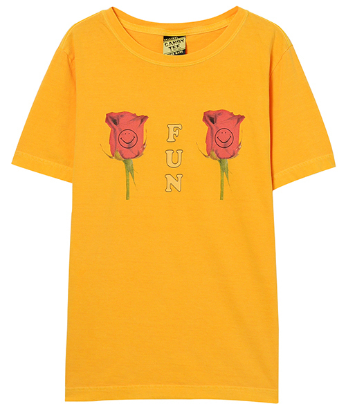 Candy Stripper（キャンディストリッパー）の「FUNNY ROSE TEE（Tシャツ/カットソー・レディース・オフホワイト/チャコール/ネイビー/イエロー・2/3）」の4枚目の写真