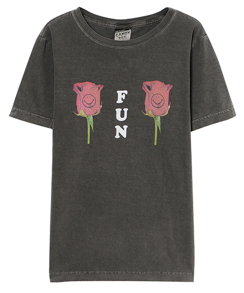 Candy Stripper（キャンディストリッパー）の「FUNNY ROSE TEE（Tシャツ/カットソー・レディース・オフホワイト/チャコール/ネイビー/イエロー・2/3）」の3枚目の写真